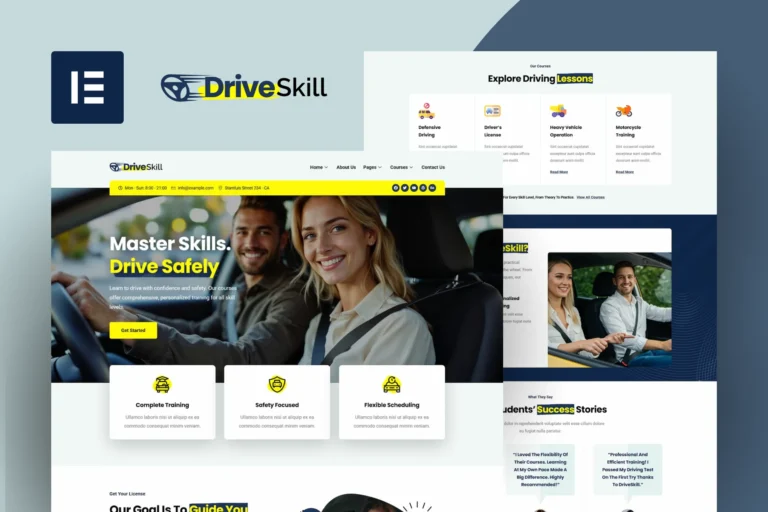 cover driveskill elementor template kit